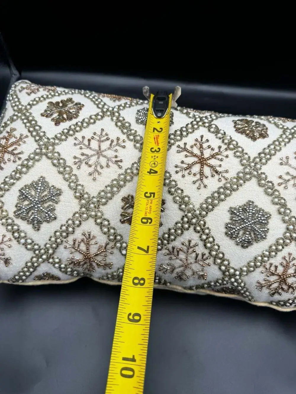 Borgata Baroque Fringe Throw Pillows Sequined & Beaded Accent Cushion
